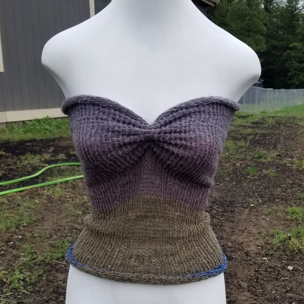 multicolored knitted tube top